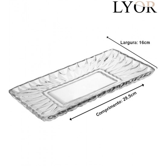 Travessa 29,5x16x2,5cm Para Servir De Cristal Ecológico Diamond
